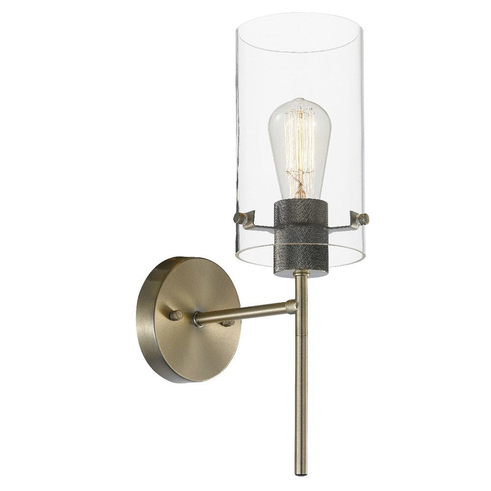 Porch & Den Winema Antique Brass Finish/ Clear Glass Shade 1-light Wall Sconce