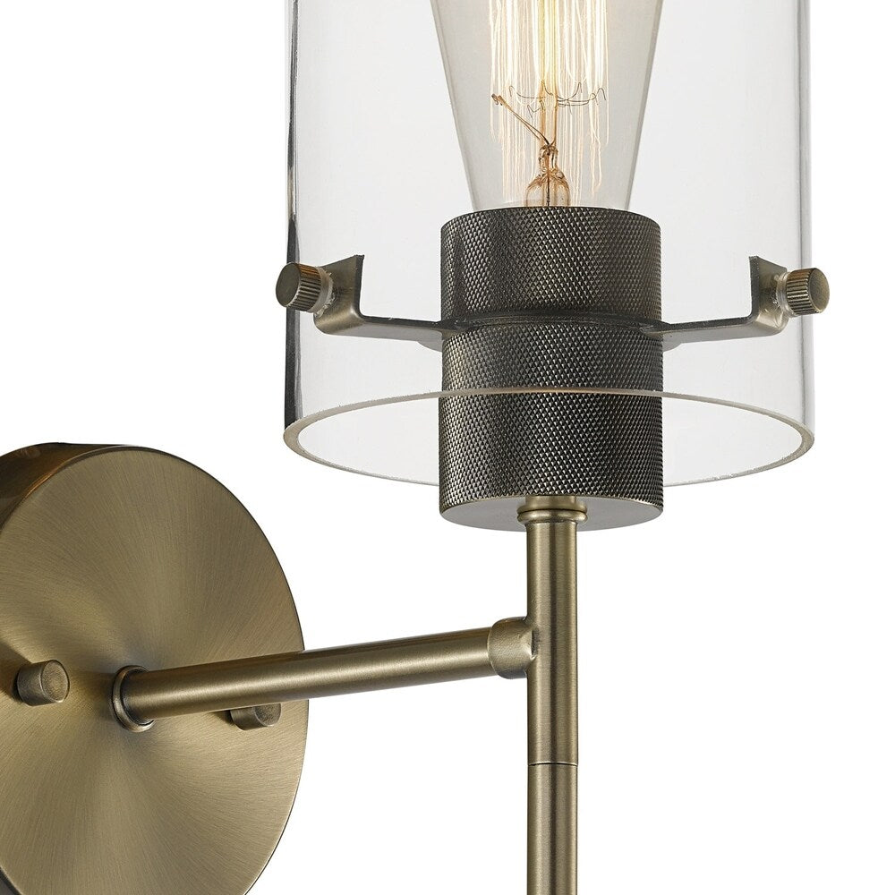 Porch & Den Winema Antique Brass Finish/ Clear Glass Shade 1-light Wall Sconce