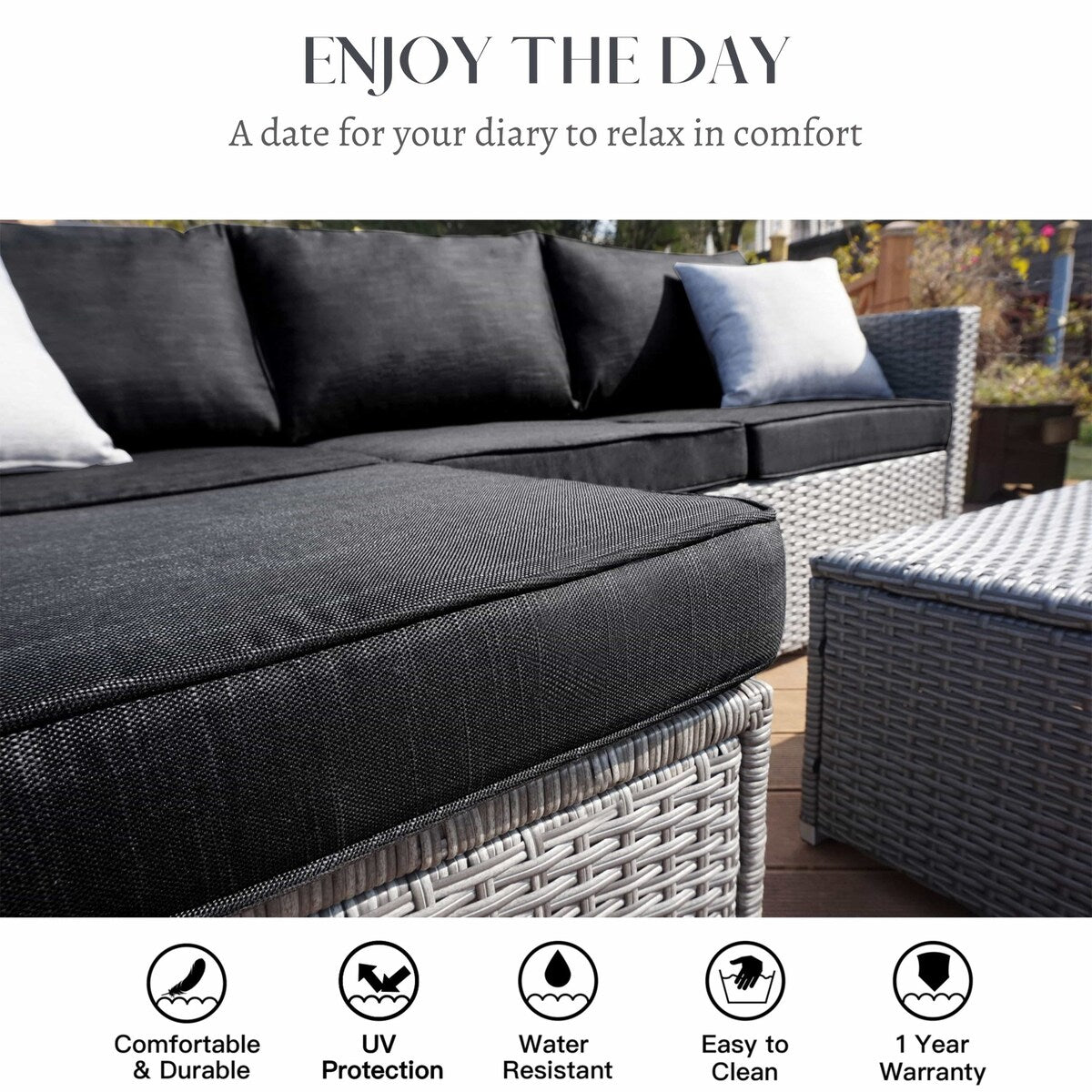 3-piece Outdoor Sectional Furniture All-weather Wicker Patio Conversation sets, Beige