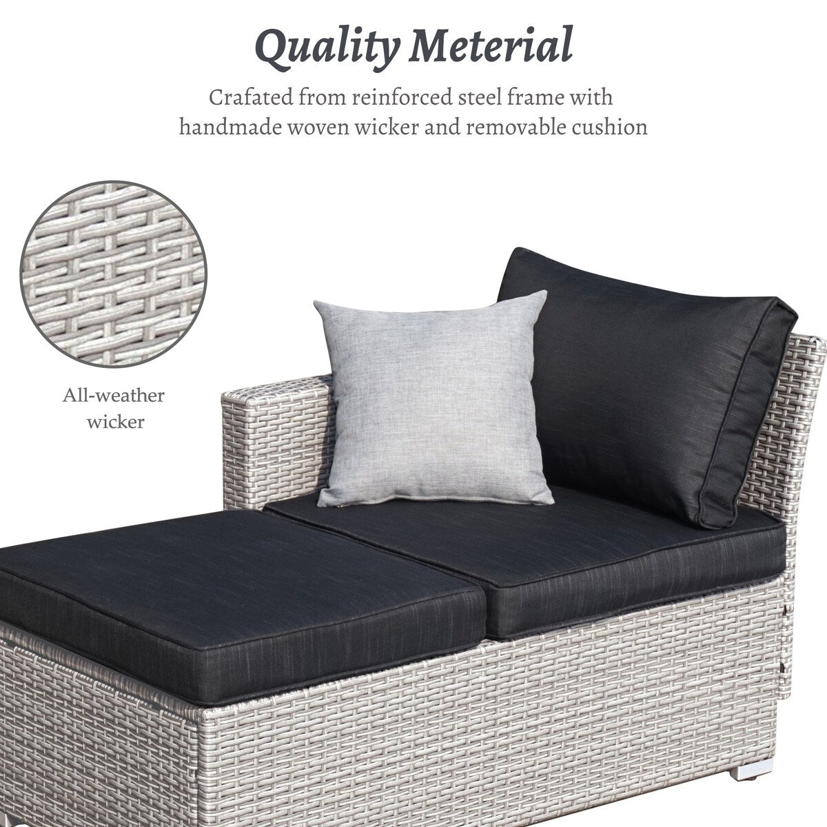 3-piece Outdoor Sectional Furniture All-weather Wicker Patio Conversation sets, Beige