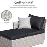3-piece Outdoor Sectional Furniture All-weather Wicker Patio Conversation sets, Beige