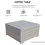 3-piece Outdoor Sectional Furniture All-weather Wicker Patio Conversation sets, Beige