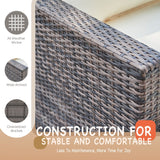 3-piece Outdoor Sectional Furniture All-weather Wicker Patio Conversation sets, Beige