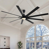 Cusp Barn 84'' Super Large Black Reversible 6 Speed Ceiling Fan with Light and Remote Control in Any Indoor or Outdoor Area