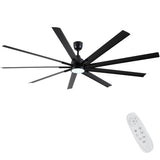 Cusp Barn 84'' Super Large Black Reversible 6 Speed Ceiling Fan with Light and Remote Control in Any Indoor or Outdoor Area