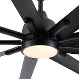 Cusp Barn 84'' Super Large Black Reversible 6 Speed Ceiling Fan with Light and Remote Control in Any Indoor or Outdoor Area