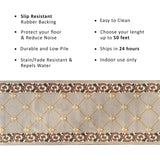 Custom Size Fleur De Lis 26 Inch Wide Non-Slip Stair Runner Rug
