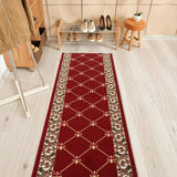 Custom Size Fleur De Lis 26 Inch Wide Non-Slip Stair Runner Rug