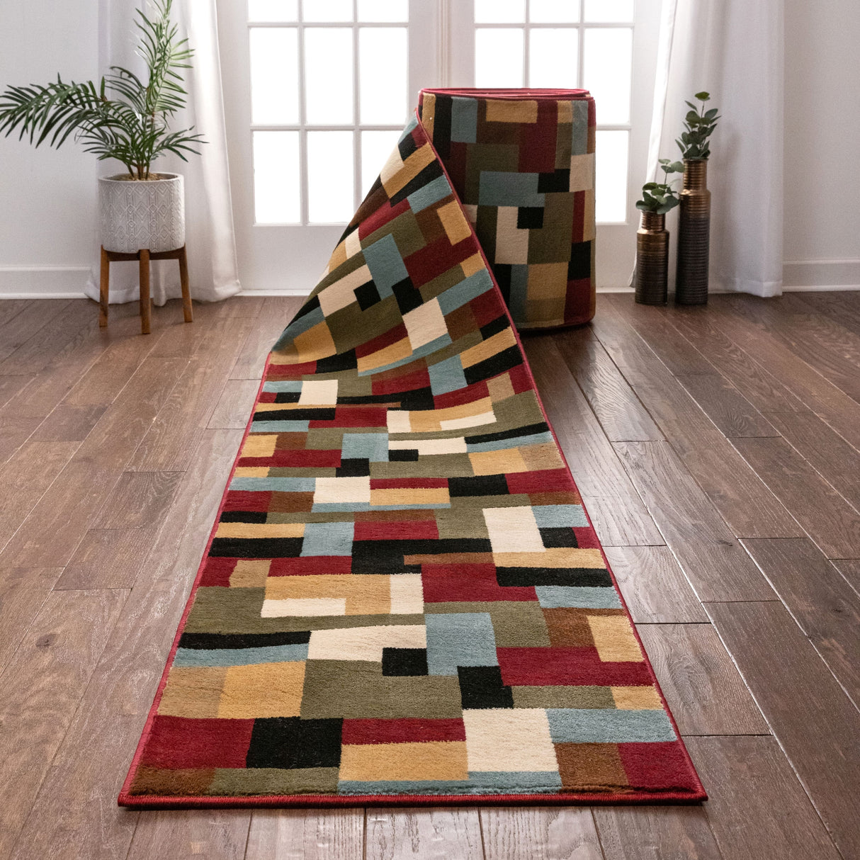 Custom Size Runner 27 Inches Wide Barclay River Modern Stair Rug