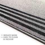 Custom Size Stripes Border Design Black&Gray Color Non-Slip Rubber Backing- 31 Inch WidexYour Choice of Length Runner Rug