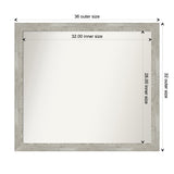 Custom Wall Mirror, 32-in side, Dove Greywash Narrow Framed Wall Mirror - Dove Greywash Narrow