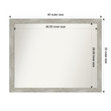 Custom Wall Mirror, 32-in side, Dove Greywash Narrow Framed Wall Mirror - Dove Greywash Narrow