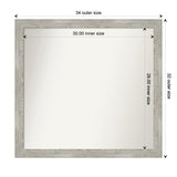 Custom Wall Mirror, 32-in side, Dove Greywash Narrow Framed Wall Mirror - Dove Greywash Narrow