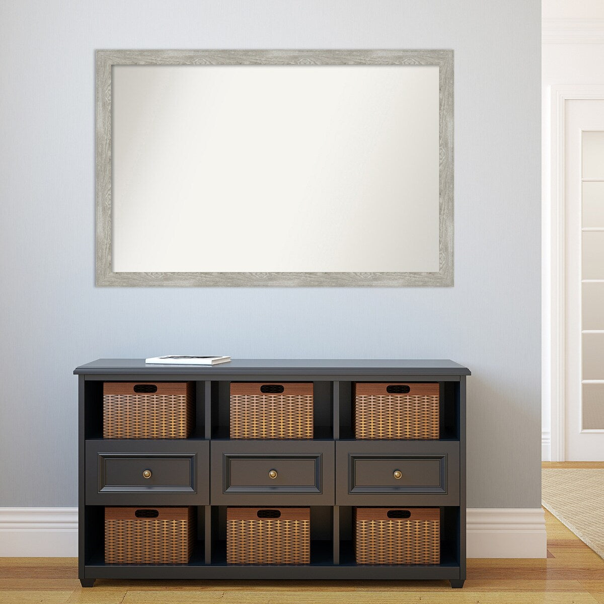Custom Wall Mirror, 32-in side, Dove Greywash Narrow Framed Wall Mirror - Dove Greywash Narrow