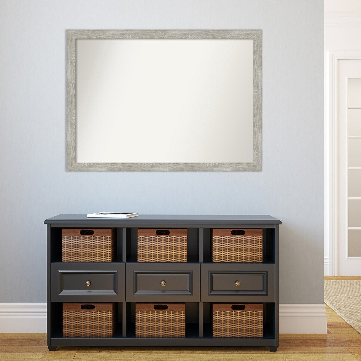 Custom Wall Mirror, 32-in side, Dove Greywash Narrow Framed Wall Mirror - Dove Greywash Narrow