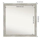 Custom Wall Mirror, 32-in side, Dove Greywash Narrow Framed Wall Mirror - Dove Greywash Narrow