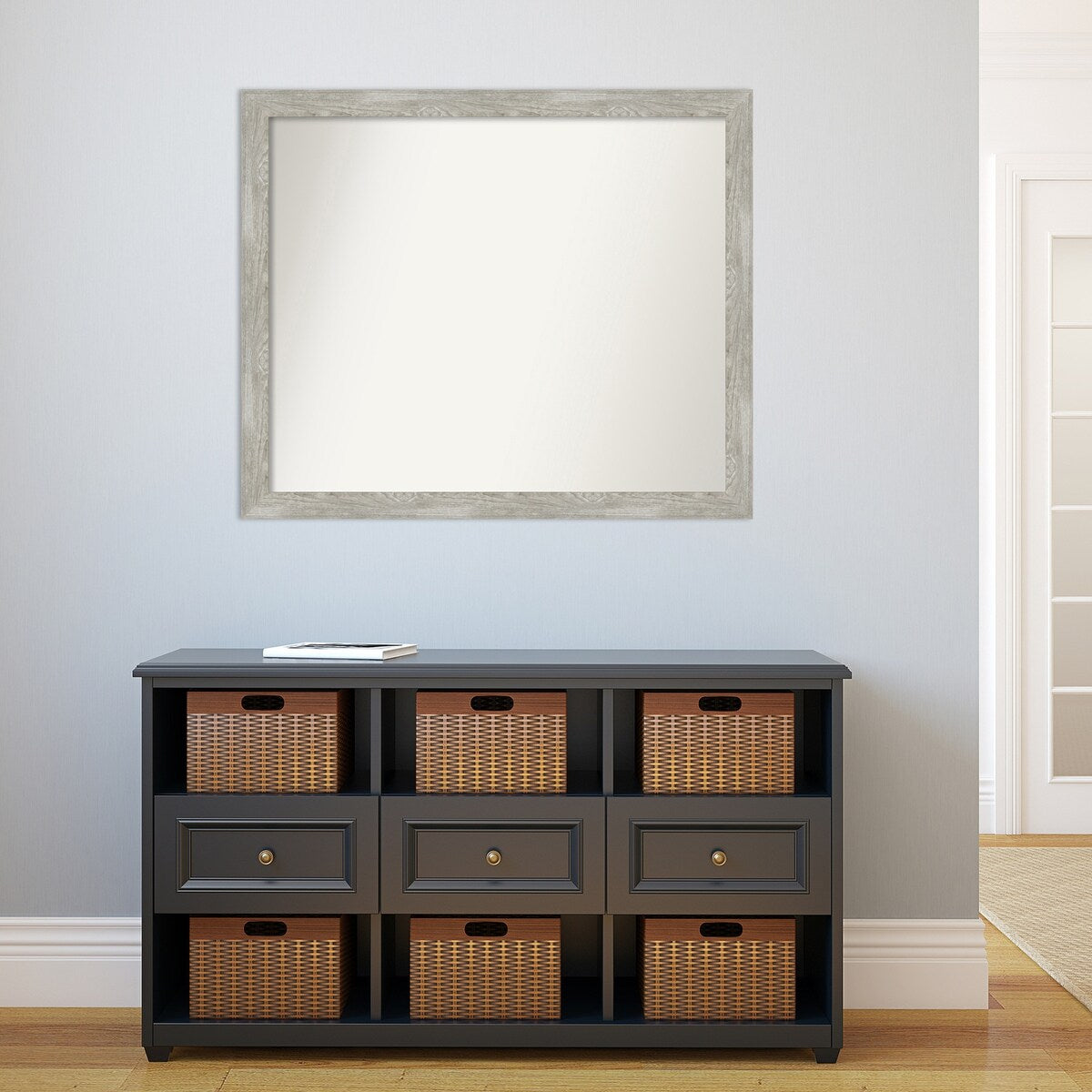 Custom Wall Mirror, 32-in side, Dove Greywash Narrow Framed Wall Mirror - Dove Greywash Narrow