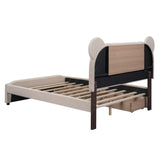 Cute Design Full Size Upholstered Storage Platform Bed with 2 Drawers