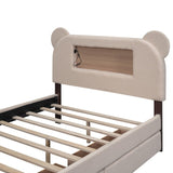 Cute Design Full Size Upholstered Storage Platform Bed with 2 Drawers