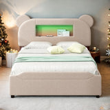Cute Design Full Size Upholstered Storage Platform Bed with 2 Drawers