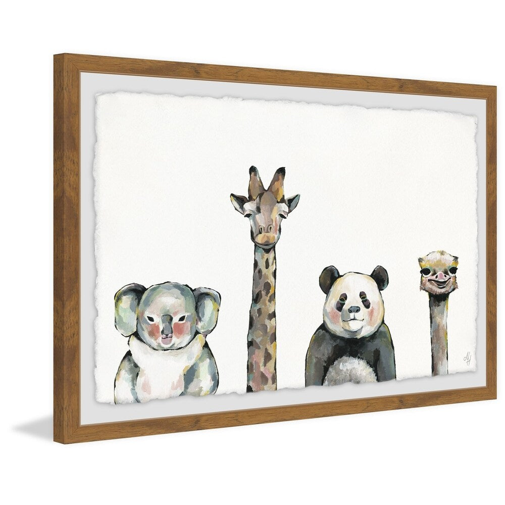 'Cute and Cuddly' Framed Painting Print - Multi-Color