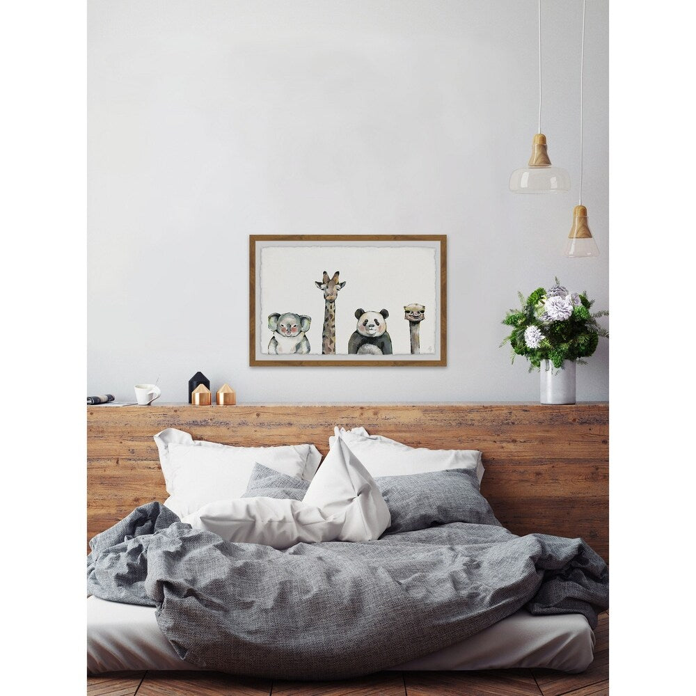 'Cute and Cuddly' Framed Painting Print - Multi-Color