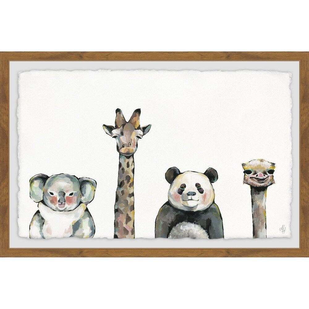 'Cute and Cuddly' Framed Painting Print - Multi-Color