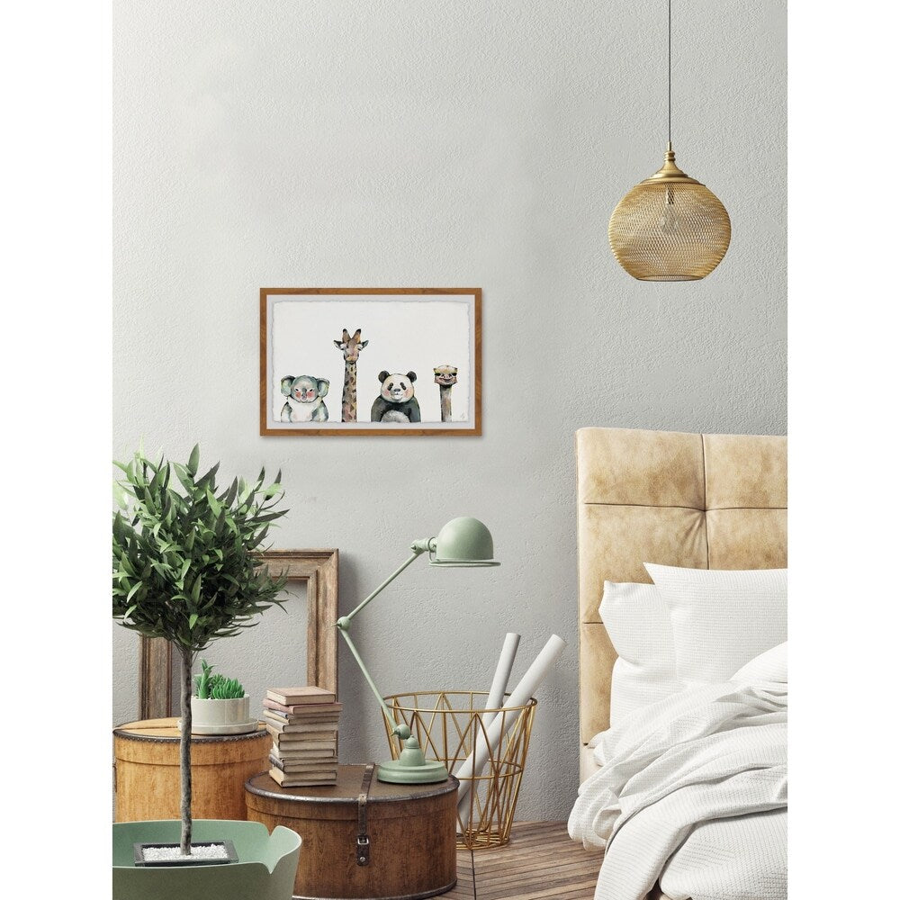 'Cute and Cuddly' Framed Painting Print - Multi-Color