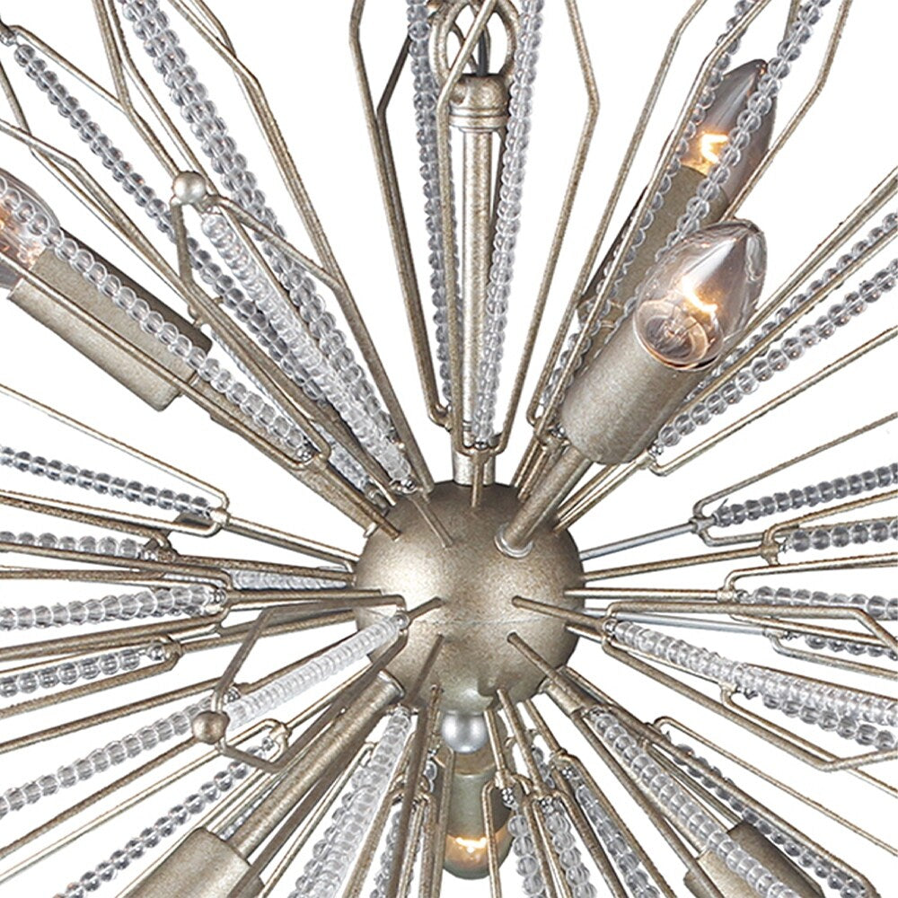 Cutright 6 - Light Sputnik Sphere Chandelier with Crystal Accents - Antique Silver