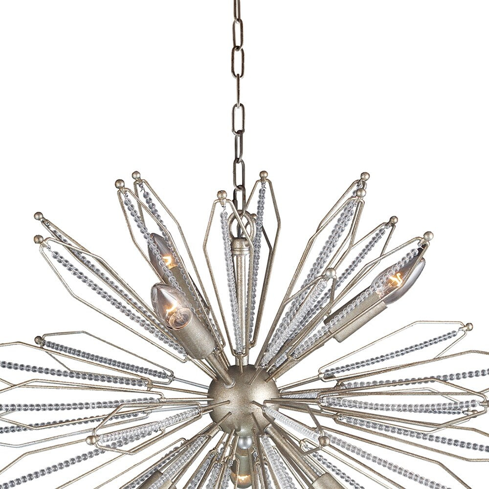 Cutright 6 - Light Sputnik Sphere Chandelier with Crystal Accents - Antique Silver