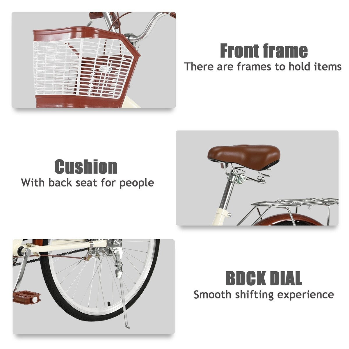 Cycling 26 Inch Classic Bicycle Retro Bicycle Beach Cruiser Bicycle Retro Bicycle