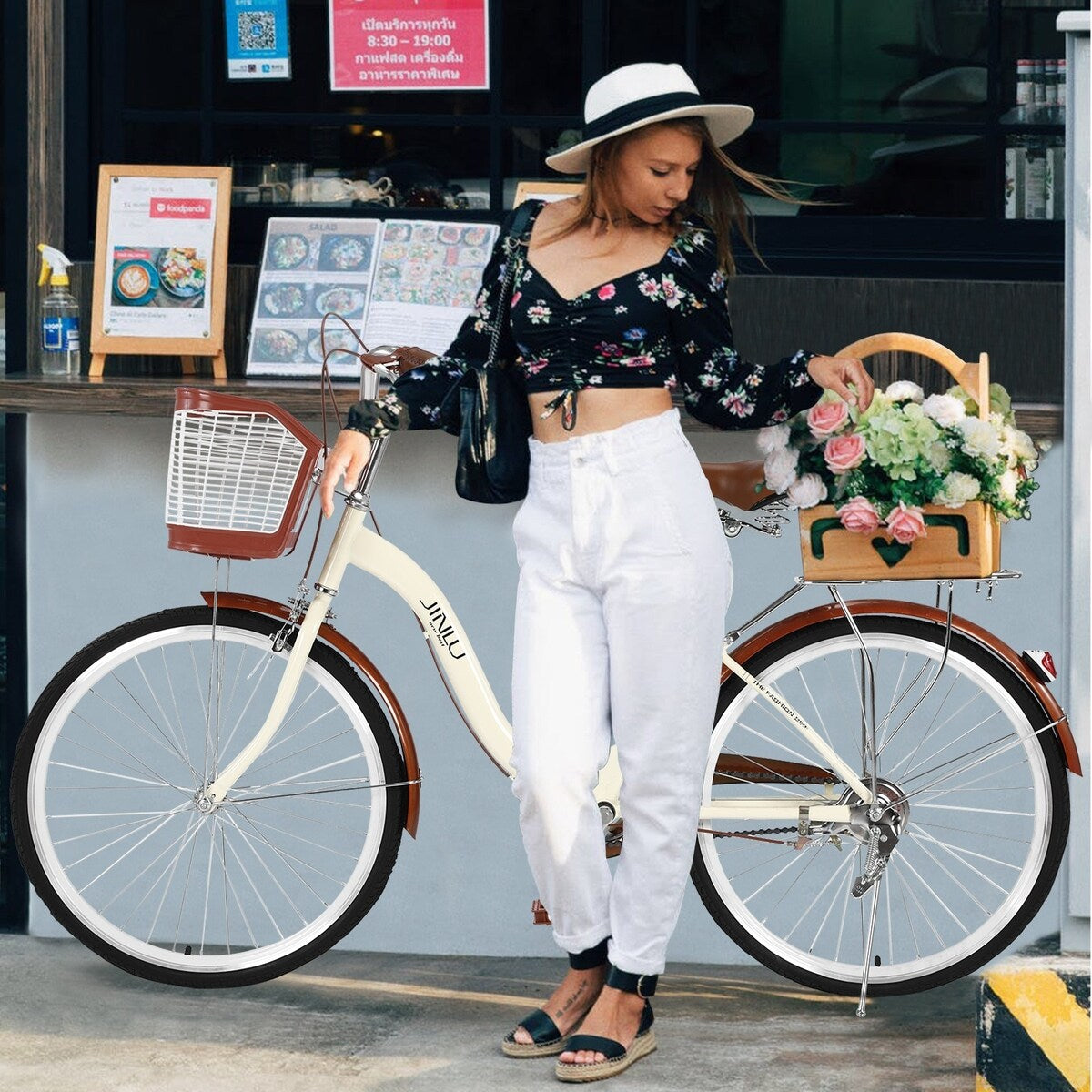 Cycling 26 Inch Classic Bicycle Retro Bicycle Beach Cruiser Bicycle Retro Bicycle