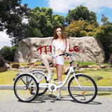 Cycling Adult Tricycle 1/7 Speed 3 Wheel For Shopping W/ Installation Tools