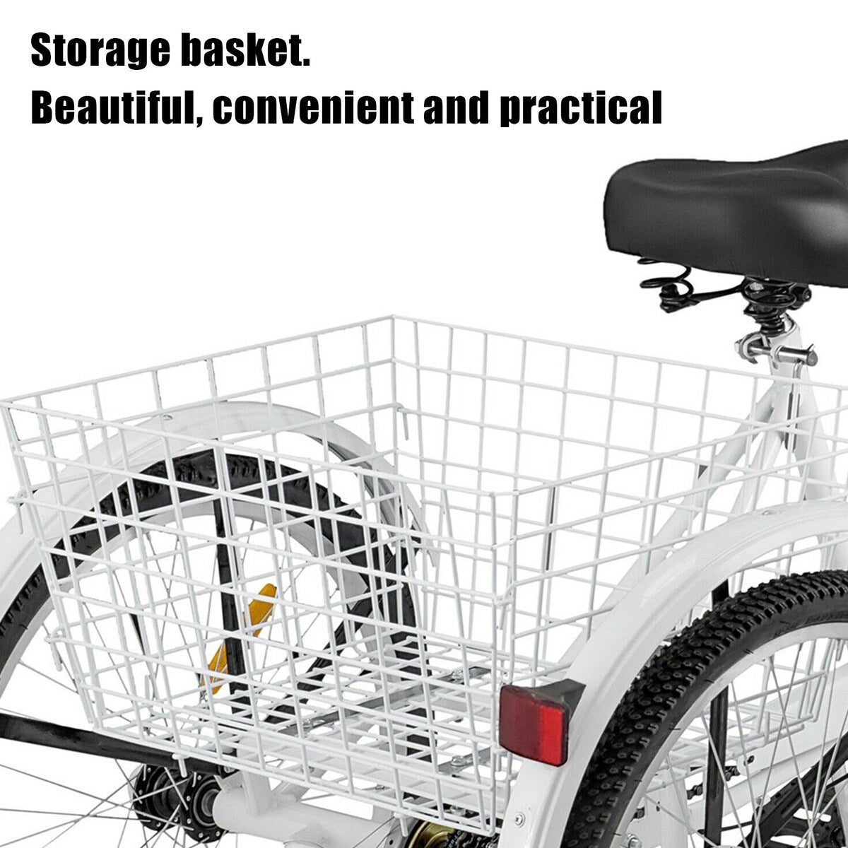 Cycling Adult Tricycle 1/7 Speed 3 Wheel For Shopping W/ Installation Tools