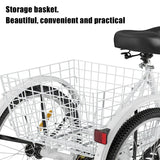 Cycling Adult Tricycle 1/7 Speed 3 Wheel For Shopping W/ Installation Tools