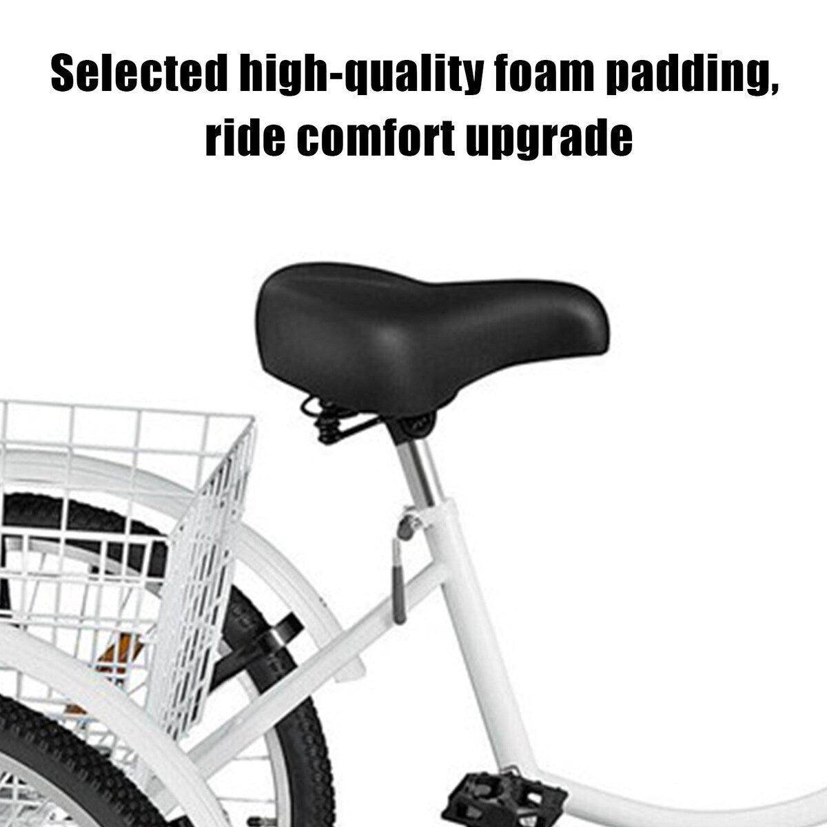 Cycling Adult Tricycle 1/7 Speed 3 Wheel For Shopping W/ Installation Tools