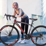 Cycling Begasso Simanos Aluminum Full Suspension Road Bike 21 Speed Disc Brakes/ 700c