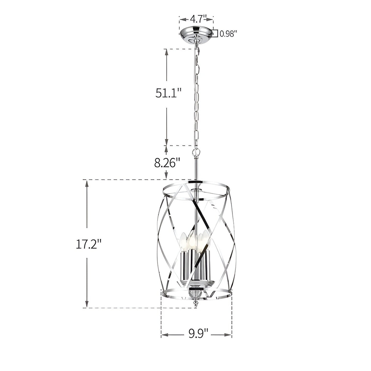 Black Island Pendant Lighting Cylinder Lantern Chandelier 3 Light, Modern LED Hanging Ceiling Light