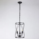 Black Island Pendant Lighting Cylinder Lantern Chandelier 3 Light, Modern LED Hanging Ceiling Light