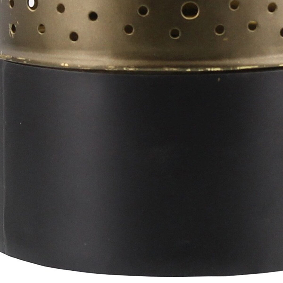 Cylindrical Metal Hurricane with Pinholes, Large, Brass