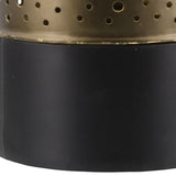 Cylindrical Metal Hurricane with Pinholes, Large, Brass