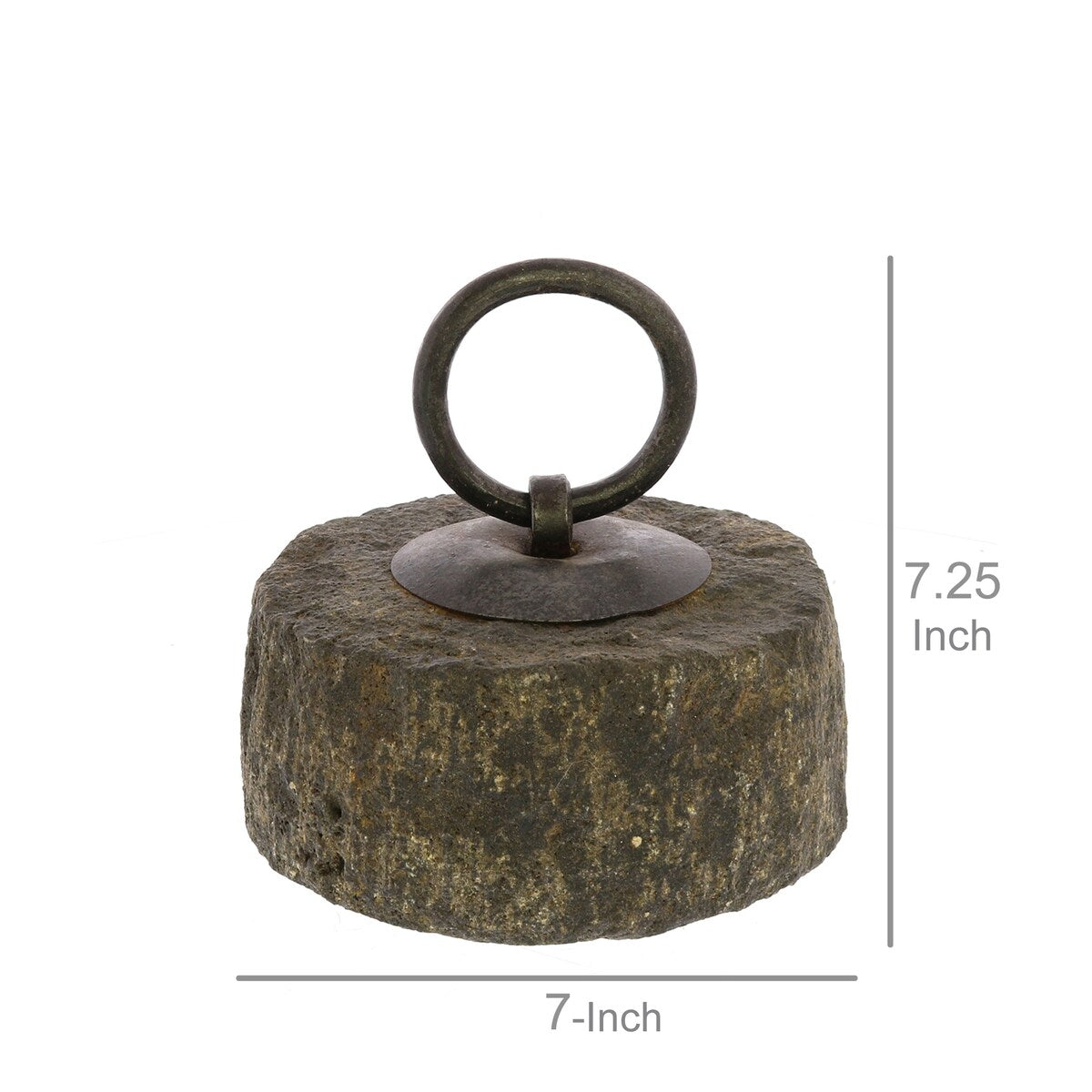 Cylindrical Shaped Doorstop with Ring Holder, Black