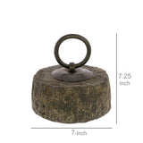 Cylindrical Shaped Doorstop with Ring Holder, Black