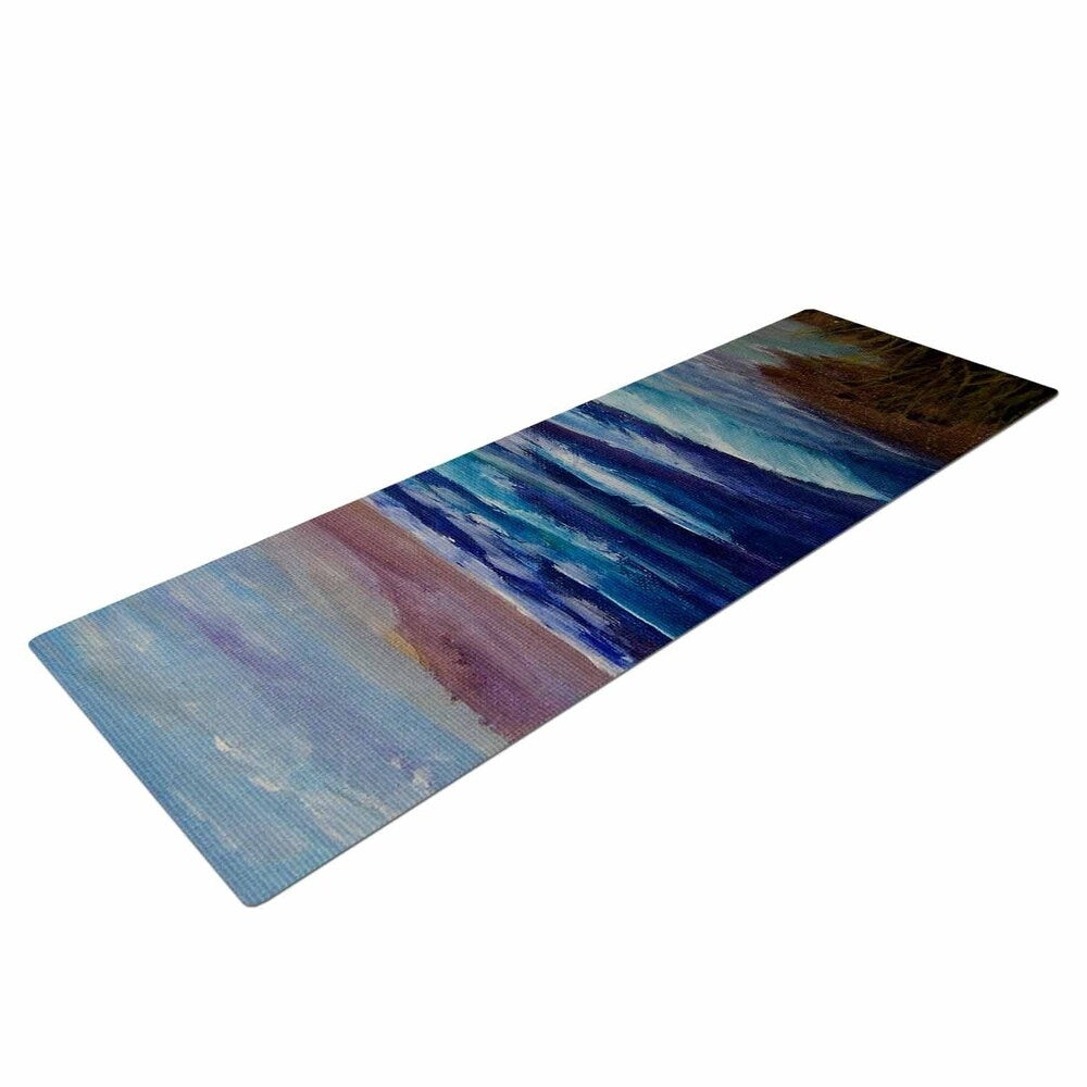 Cyndi Steen "Beach Dreams" Blue Brown Yoga Mat