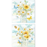 Cynthia Coulter 'Daisy Days clean' Canvas Art (Set of 2)