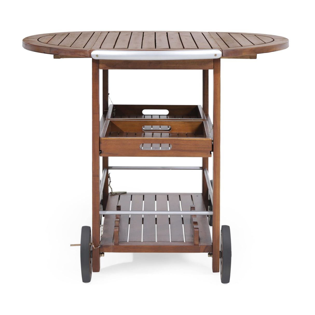 Cynthia Farmhouse Cottage Acacia Wood Bar Cart with Drop Leaf by Christopher Knight Home