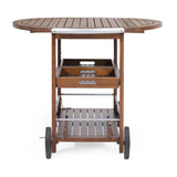 Cynthia Farmhouse Cottage Acacia Wood Bar Cart with Drop Leaf by Christopher Knight Home