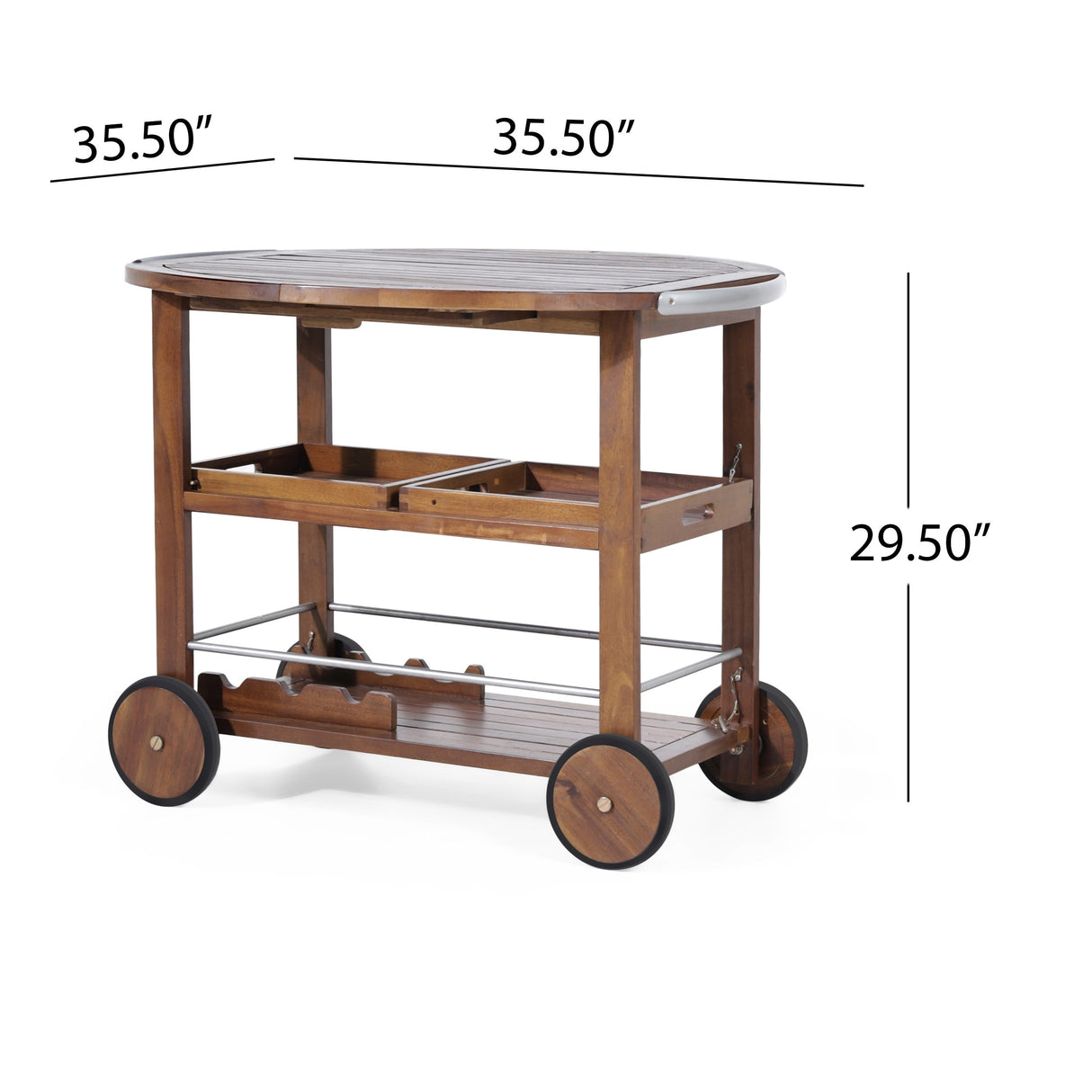 Cynthia Farmhouse Cottage Acacia Wood Bar Cart with Drop Leaf by Christopher Knight Home