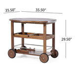Cynthia Farmhouse Cottage Acacia Wood Bar Cart with Drop Leaf by Christopher Knight Home