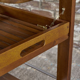 Cynthia Farmhouse Cottage Acacia Wood Bar Cart with Drop Leaf by Christopher Knight Home